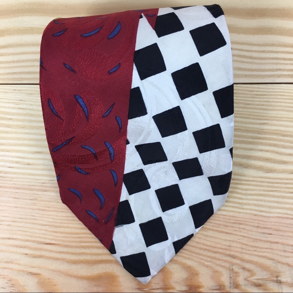 Bugatti tie multi print 100% silk retro hipster